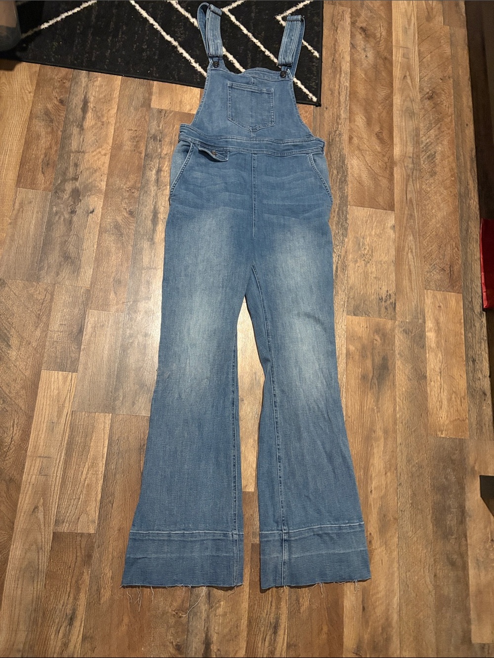 Retro Denim Overalls Pilcro by Anthropology Wide-Leg Overalls - Light Blue